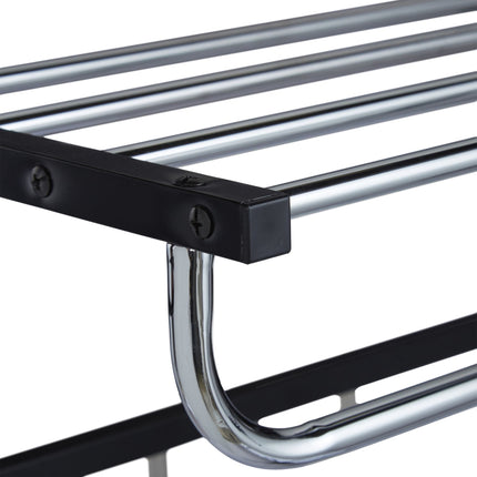 Wall shelf with hook strip