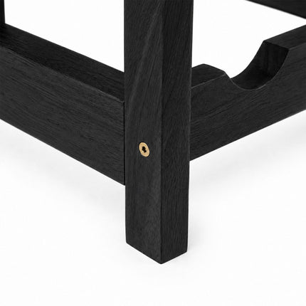 Walnut Wood Wine Rack for 24 Bottles with Top Shelf, 82 cm, Black