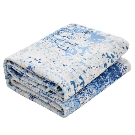 Washable Area Rug 5x7 Ft, Non-Slip, Blue Modern