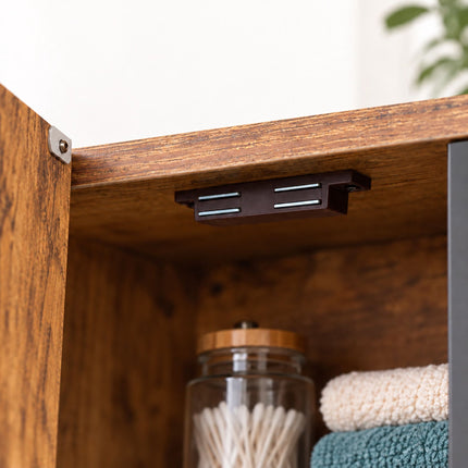 Washing Machine Cabinet with 2 Compartments, 170 cm, Rustic Brown/Black