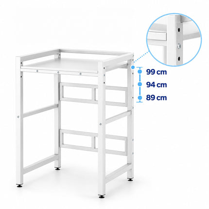 Washing Machine Shelf, Height-Adjustable to 3 Levels, White, 300 kg Load