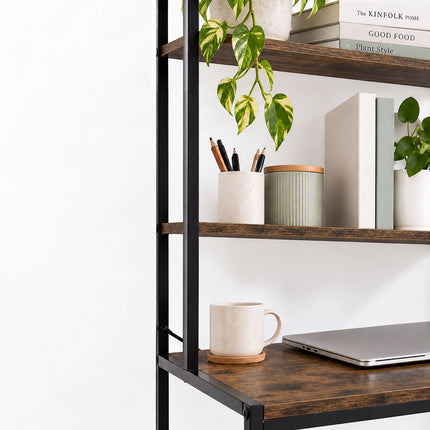 Washing Machine Shelf with 3 Shelves, 161 x 66 x 40 cm, Black, Rustic Brown