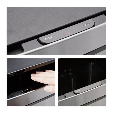 Waste sorting system 3-fold with sensor