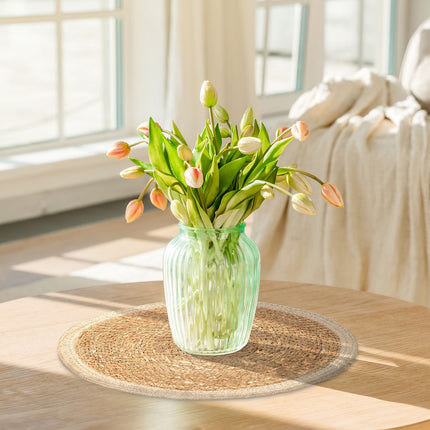 Serve de loc cu zambila de apa, set de 10, design rotund