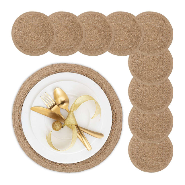 Serve de loc cu zambila de apa, set de 10, design rotund