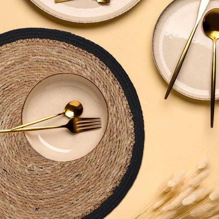 Serviciuuri cu zambile de apa, set de 6, design rotund