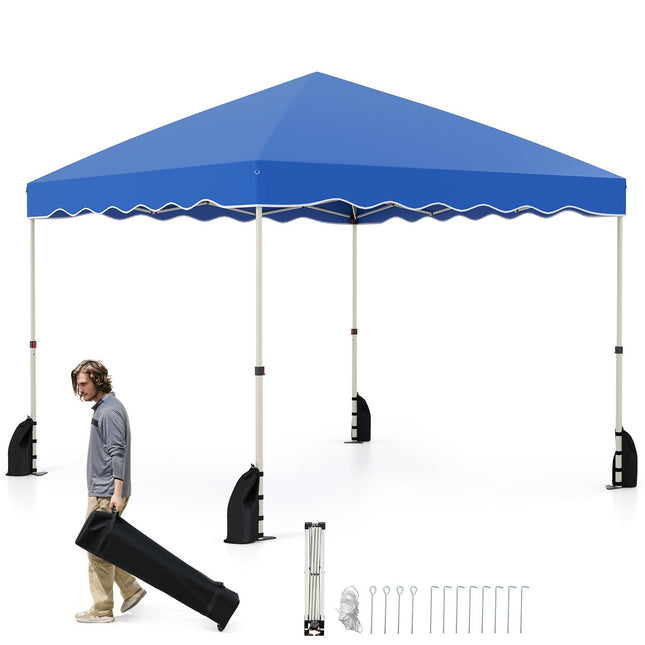 Foișor Pop-Up de 3x3m, rezistent la apă, cu sac rulant, albastru