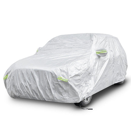 Husă auto impermeabilă cu ușă cu fermoar, 483x191x153 cm, argintiu