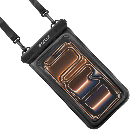 Husă plutitoare impermeabilă pentru telefon IP68, 7,2 inch, neagră