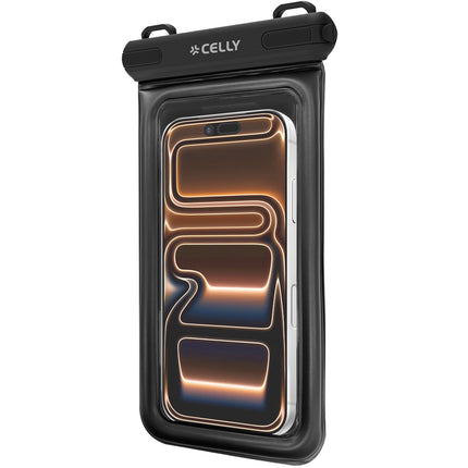 Husă plutitoare impermeabilă pentru telefon IP68, 7,2 inch, neagră