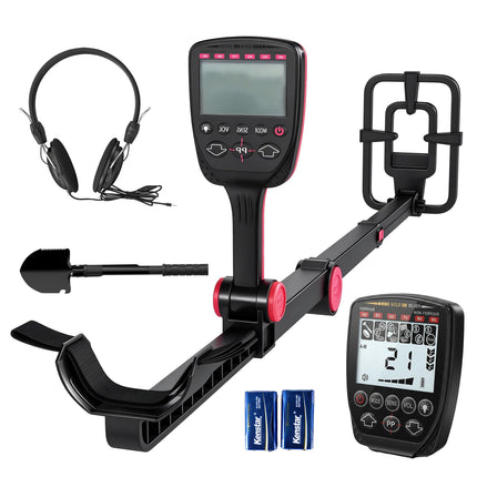 Detector de metale pliabil, impermeabil, cu LCD și căști