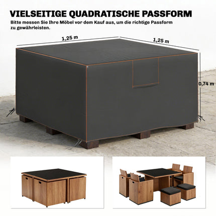 Husă impermeabilă pentru mobilier de grădină, 420D Oxford, 125x125x74cm