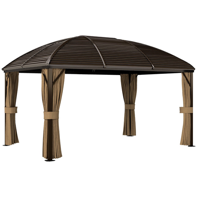 Pavilion de grădină impermeabil, 4 x 3 x 2,8 m, maro