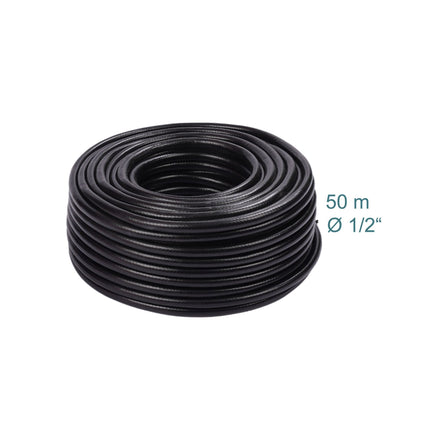 Weatherproof Garden Hose, Black, UV-Resistant, 1/2" Fittings
