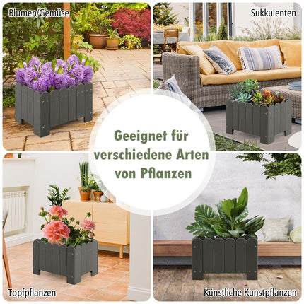Set jardiniere HDPE rezistente la intemperii, 45x32x30 cm, gri