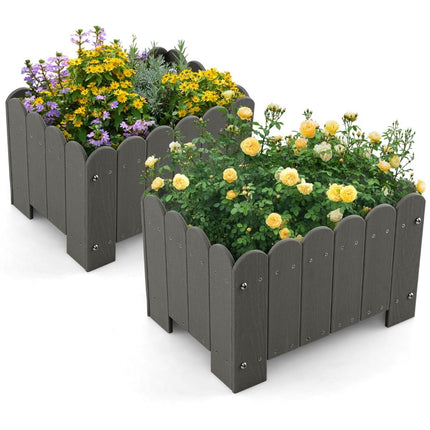 Set jardiniere HDPE rezistente la intemperii, 45x32x30 cm, gri
