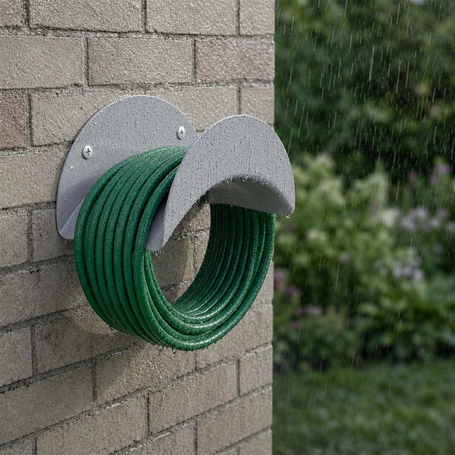 Set suporturi pentru furtun de fier rezistente la intemperii, pachet de 3, argintiu