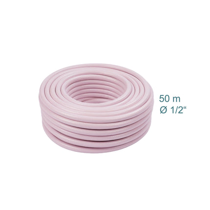 Furtun de grădină roz rezistent la intemperii, rezistent la UV, 1/2 inch