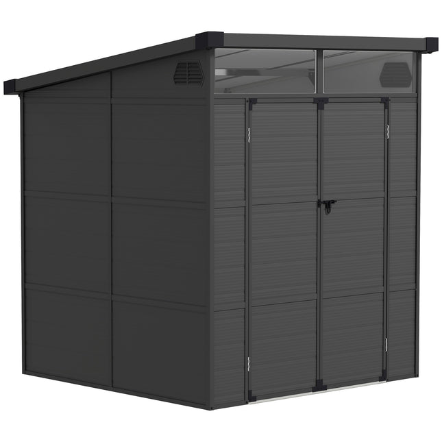 Magazin pentru biciclete din rasina rezistenta la intemperii cu cadru din aluminiu, 190x191x215 cm