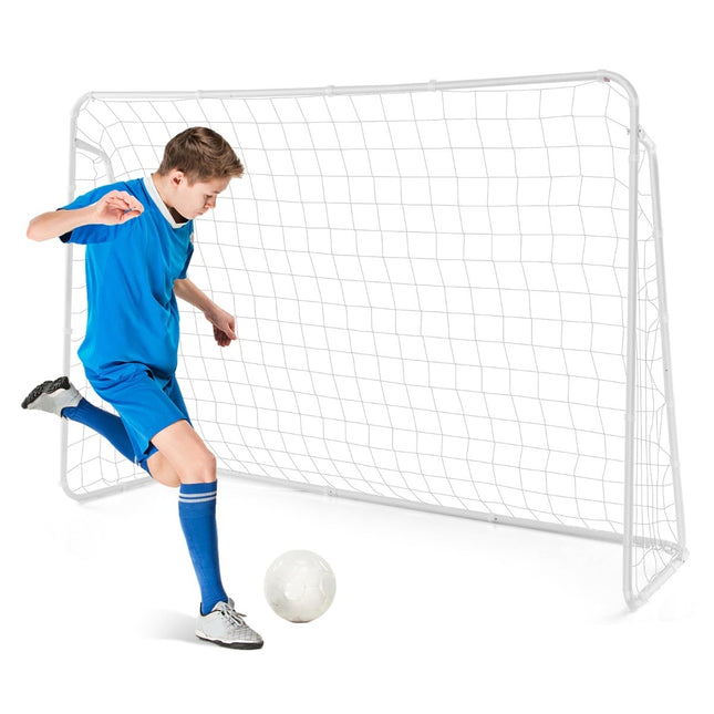 Poartă de fotbal rezistentă la intemperii cu plasă, 215 x 152 x 76 cm