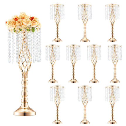 Wedding Flower Stand Set, 10 Pack 55 cm Gold Crystal