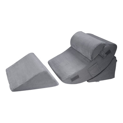 Wedge Pillow, 4-Piece Adjustable Orthopedic Set, Dark Gray