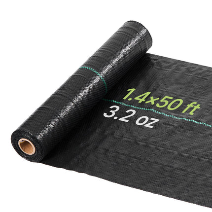 Weed Barrier Fabric, Heavy Duty 1.4 x 50 ft, Black