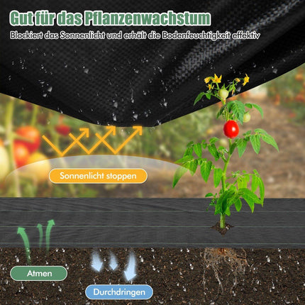 Weed control fleece 50m² garden fleece against weeds weed film PP black 50 x 1m-100 g/m²