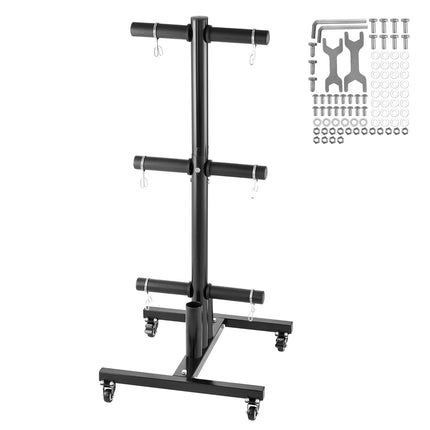 Weight Plate Tree with Wheels for 2 in Plates, 1000 lb Capacity
