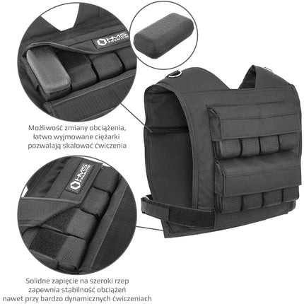 Vesta de greutate 16 kg - Antrenament de fitness ajustabil