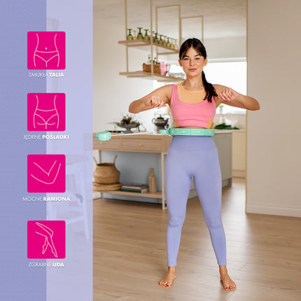Hula Hoop verde ponderat cu contor