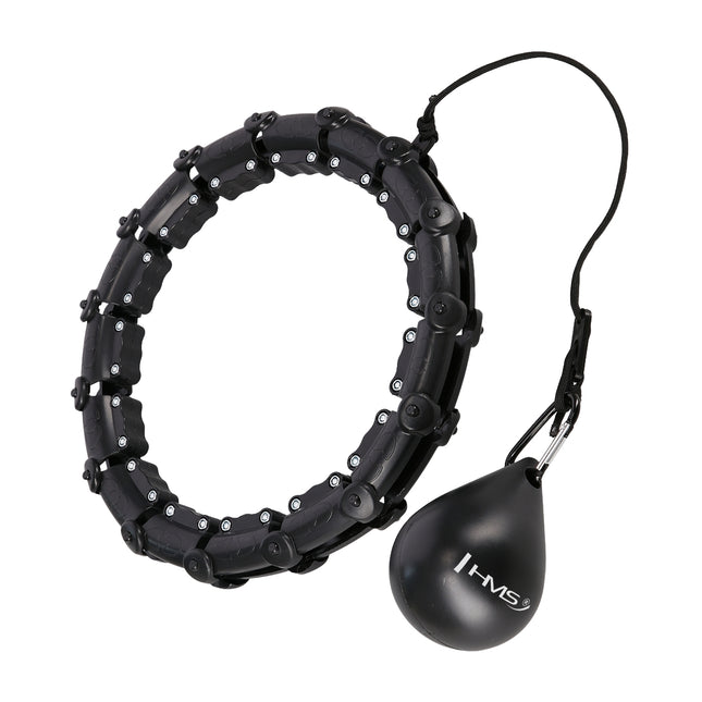Hula Hoop ponderat, negru - Instrument de fitness