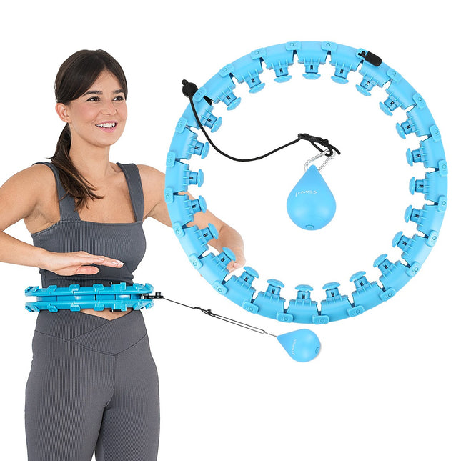 Hula Hoop ponderat, albastru - Echipament de fitness