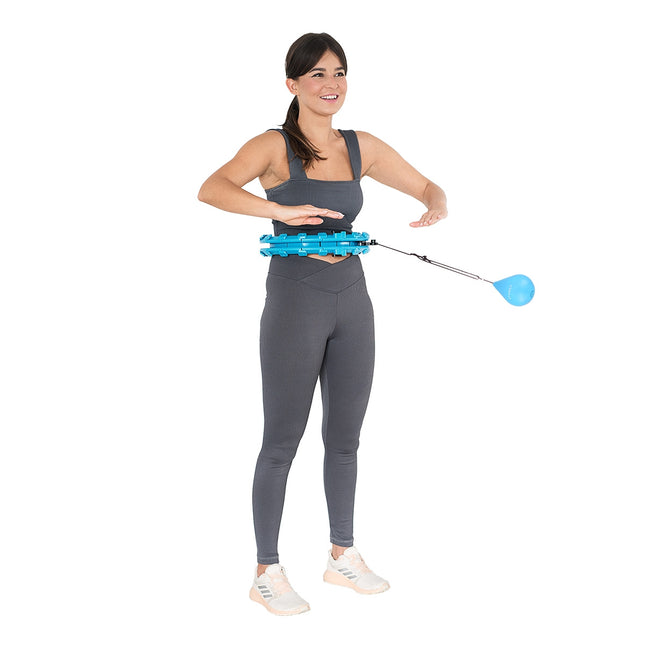 Hula Hoop ponderat, albastru - Echipament de fitness