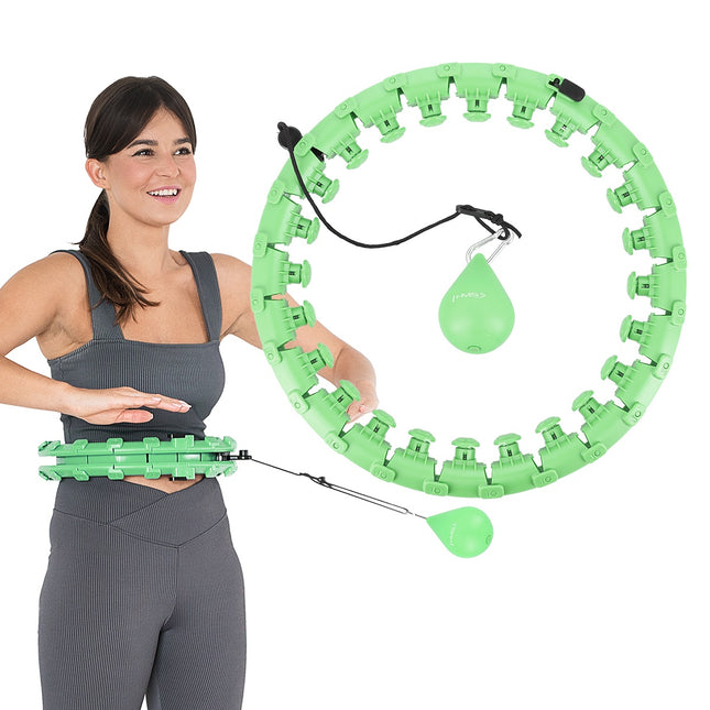 Hula Hoop ponderat, verde, unealtă de fitness