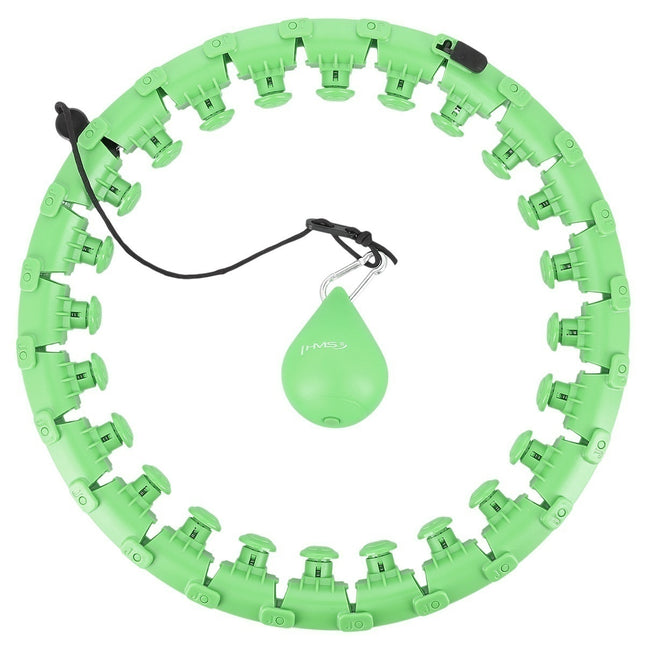 Hula Hoop ponderat, verde, unealtă de fitness