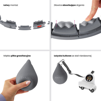 Hula Hoop ponderat cu blat, negru