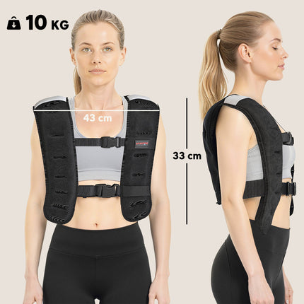 Vestă de antrenament cu greutăți de 10 kg și dungi reflectorizante