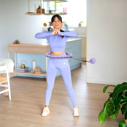Hula Hoop violet ponderat cu suport pentru talie