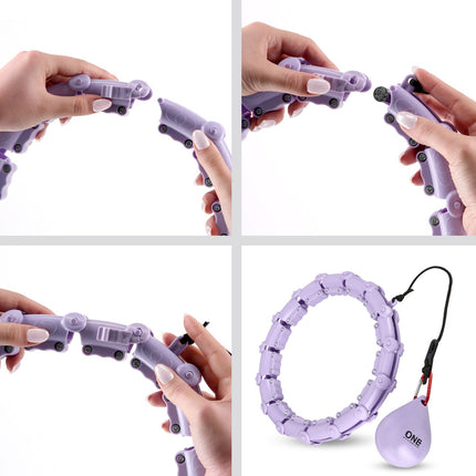 Hula Hoop violet ponderat cu suport pentru talie
