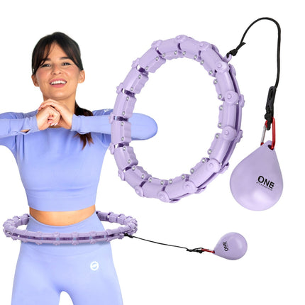 Hula Hoop violet ponderat cu suport pentru talie