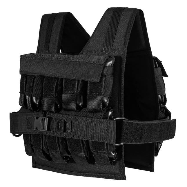 Vestă de antrenament cu greutăți, reglabilă 20 kg, neagră