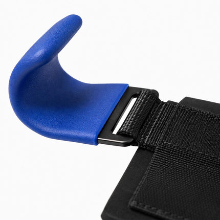 Weightlifting Wrist Hooks Set of 2, Neoprene Padding, Black/Blue, 150 kg