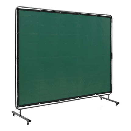 Welding Screen With Frame, 6x8 Ft, Locking Wheels