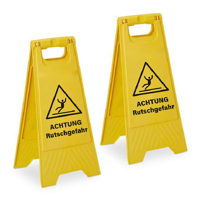 Semn de avertizare pentru podea umedă, pachet de 2, design pliabil