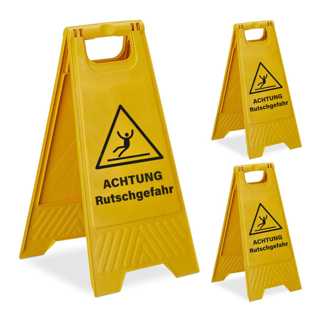 Set de semne de avertizare pentru podea umedă, pliabile, pachet de 3