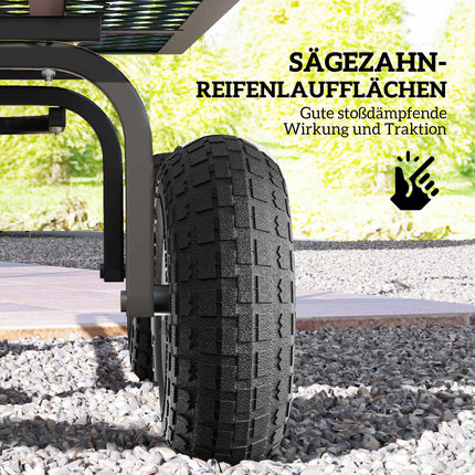 Set de 4 roți pentru roabă, cauciuc solid, 80 kg, Ø255 mm