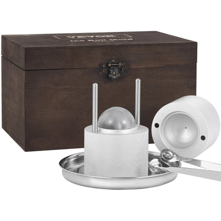 Whiskey Ice Ball Press Kit, 2.4 in Aluminum Sphere Mold