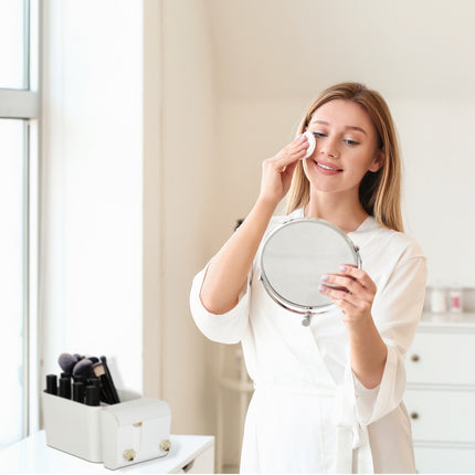 Organizator de produse cosmetice de baie cu adeziv alb, 4 compartimente