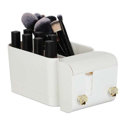 Organizator de produse cosmetice de baie cu adeziv alb, 4 compartimente
